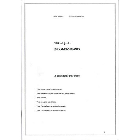 Delf Junior a1 10 Examens le Petit Guide de l Eleve