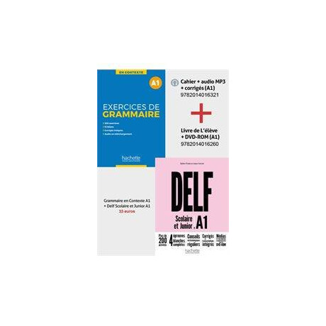Super Pack Delf a1 Scolaire & Junior + Exercices de Grammaire en Contexte a1 (+mp3+corriges) 2nd Edition