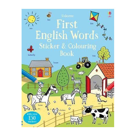 First English Words Sticker and Colouring Book