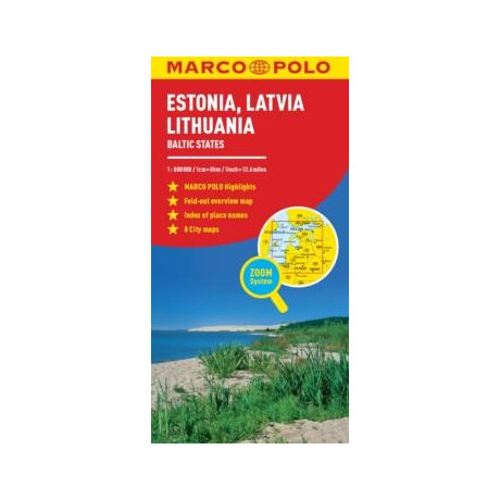 Estonia, Latvia, Lithuania Marco Polo map