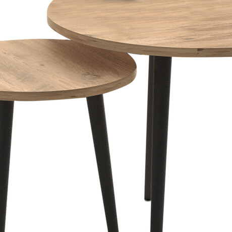 Τραπεζάκι Σαλονιού σετ 2 τμχ Roma Megapap Χρώμα oak 60x60x46εκ.