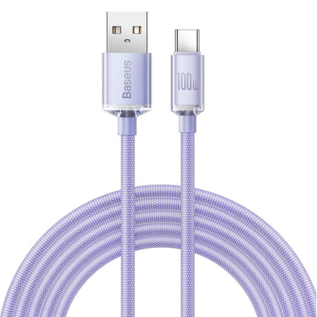 Baseus Crystal Shine Cable usb to usb-c 100w 2m Purple (Cajy000505) (Bascajy000505)