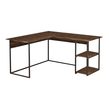 Γραφείο Εργασίας Delta Megapap Χρώμα Καπνιστή Καρυδιά 147,8x140x73,8εκ.