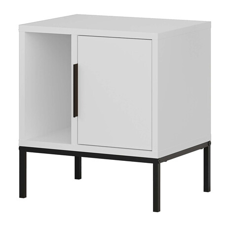 Κομοδίνο Glynn Megapap Χρώμα Λευκό 45x35x50εκ.