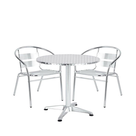 Σετ Τραπεζαρία Κήπου ArteLibre IO Αλουμίνιο Ασημί Με 2 Πολυθρόνες 14990094