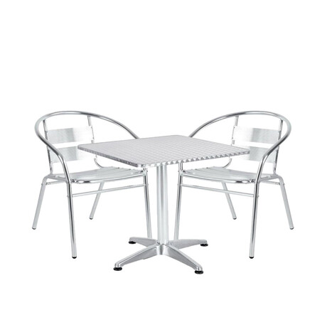 Σετ Τραπεζαρία Κήπου ArteLibre CALLISTO Αλουμίνιο Ασημί Με 2 Πολυθρόνες 14990102