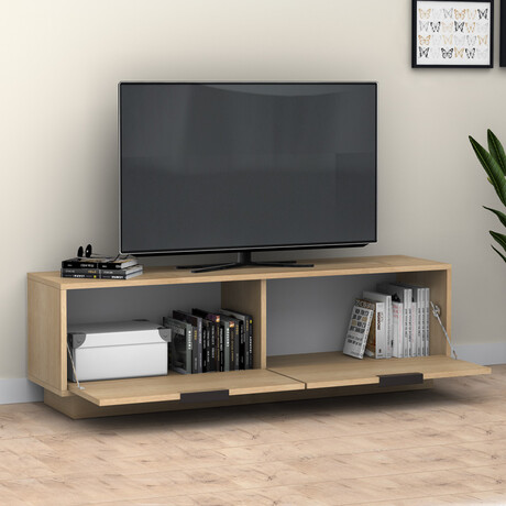 Έπιπλο Τηλεόρασης Lisa Megapap Χρώμα Φυσικό Οξιάς 140x35x43cm.