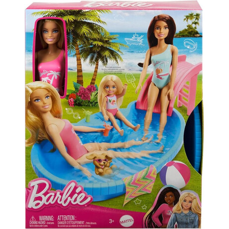Mattel Barbie® With Pool Slide and Accessories Doll (Hrj74)