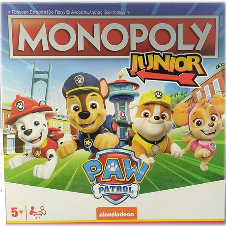 Winning Moves: Monopoly - Junior paw Patrol  Επιτραπέζιο (Ελληνική Γλώσσα) (Wm04163-Grk)