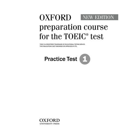 Oxford Preparation Course for the Toeic (r) Test: Practice Test 1