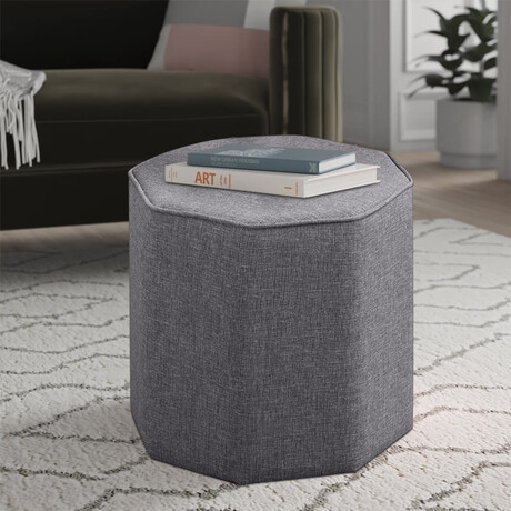 Σκαμπώ Hexa Megapap Υφασμάτινο Χρώμα Γκρι 40x40x42εκ.