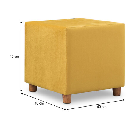 Σκαμπώ Daisy Megapap Υφασμάτινο Χρώμα Κίτρινο 40x40x40εκ.