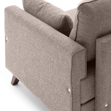 Πολυθρόνα Bella Megapap Υφασμάτινη Χρώμα Κρεμ 82x81x85εκ.