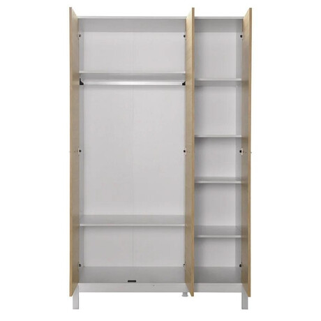Ντουλάπα Ρούχων London Megapap Τρίφυλλη Χρώμα oak - Λευκό 120x52x202εκ.