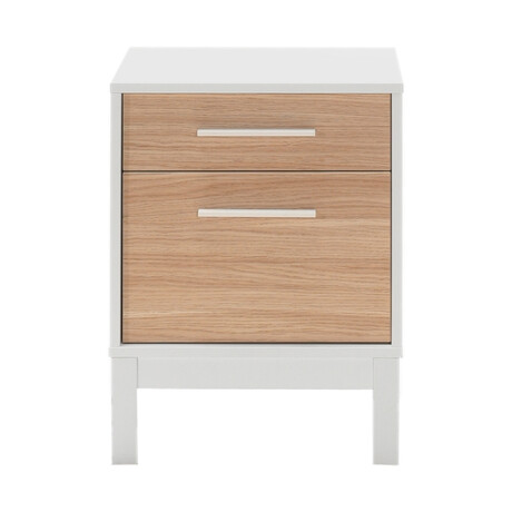 Κομοδίνο London Megapap Χρώμα Λευκό - oak 45x41x60εκ.
