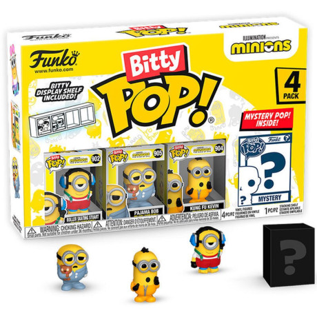 Funko Bitty Pop! 4-Pack: Minions - Roller Skating Stuart Vinyl Figures