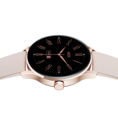 QCY Watch Elite S11 Pink Gold - Small metal 1,19" AMODEL Fashion BT Call IPX8 Waterproof 7Day always