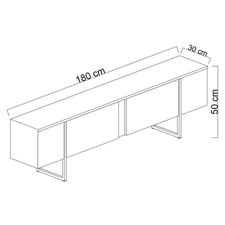 Έπιπλο Τηλεόρασης Luxe Megapap Χρώμα Travertine - Χρυσό 180x30x50εκ.