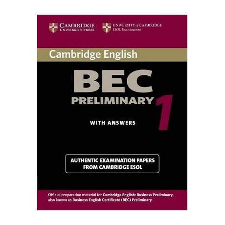 Cambridge bec Preliminary 1 sb w/a Cambridge bec Preliminary 1 sb w/a