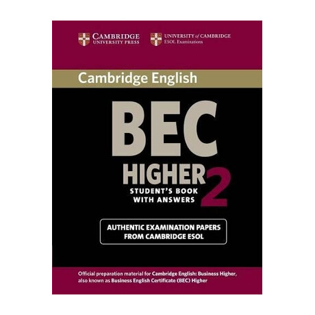 Cambridge bec Higher 2 sb w/a