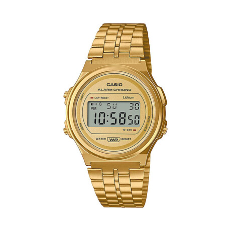Casio Vintage Round Ψηφιακό Ρολόι Μπαταρίας με Μεταλλικό Μπρασελέ Χρυσό (Ita171weg-9aef) (Casita171weg9aef)
