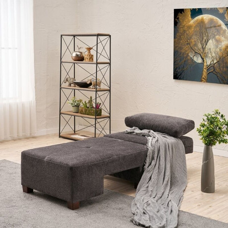 Πολυθρόνα - Κρεβάτι Perenna Megapap Υφασμάτινη Χρώμα Ανθρακί 116x93x83εκ.