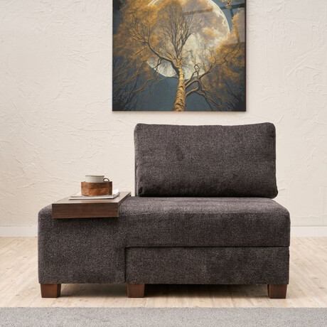 Πολυθρόνα - Κρεβάτι Perenna Megapap Υφασμάτινη Χρώμα Ανθρακί 116x93x83εκ.