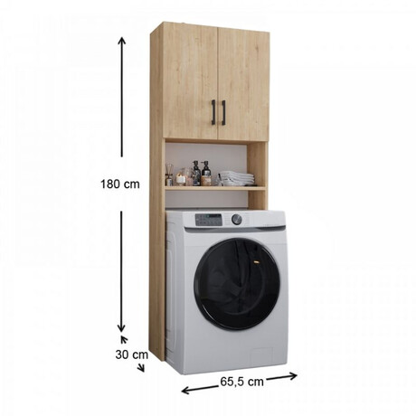 Έπιπλο Πλυντηρίου Holton Megapap Χρώμα Sapphire oak 65,5x30x180εκ.