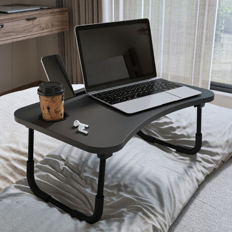 Τραπεζάκι Laptop Sedon Megapap Χρώμα Ανθρακί 59,2x39,2x26,2εκ.
