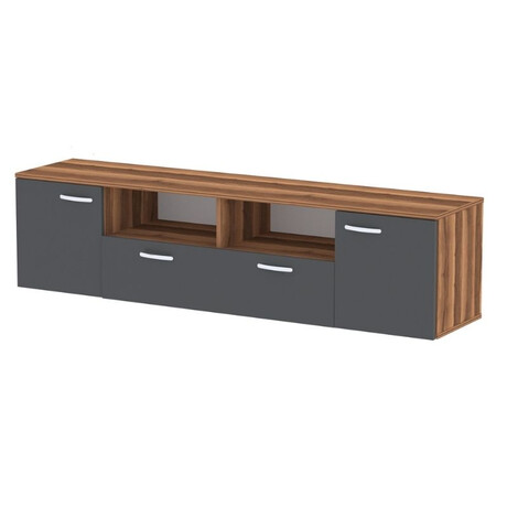 Έπιπλο Τηλεόρασης Girit Megapap Χρώμα Καρυδί - Ανθρακί 181,3x41x46,2εκ.