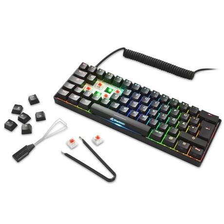 Sharkoon Skiller Sgk50 s4 Gaming Μηχανικό Πληκτρολόγιο 60% με Kailh red Διακόπτες και rgb Φωτισμό Αγγλικό us (Sgk50s4bkrd) (Shrsgk50s4bkrd)