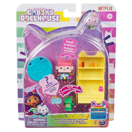 Spin Master Gabbys Dollhouse: cat-Errific Celebration - Bobble Kitty Baby box Crafty Pack (20144757)