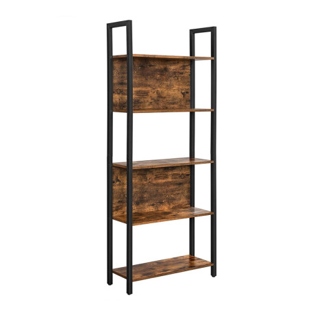 Μεταλλική Βιβλιοθήκη με 5 Ξύλινα Ράφια 62 x 24 x 165 cm Vasagle (Lls025b01) (Vaslls025b01)