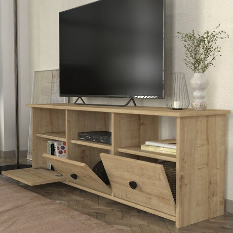 Έπιπλο Τηλεόρασης Mahen Megapap Χρώμα Sapphire oak 140x35x49,8εκ.
