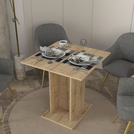 Τραπέζι Allos Megapap Χρώμα Sapphire oak 75x75x77εκ.