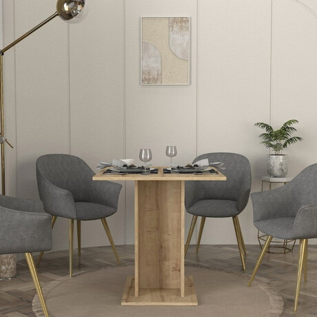 Τραπέζι Allos Megapap Χρώμα Sapphire oak 75x75x77εκ.