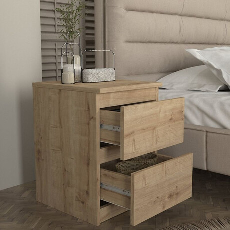 Κομοδίνο Breve Megapap Χρώμα Sapphire oak 39,8x41,8x55εκ.