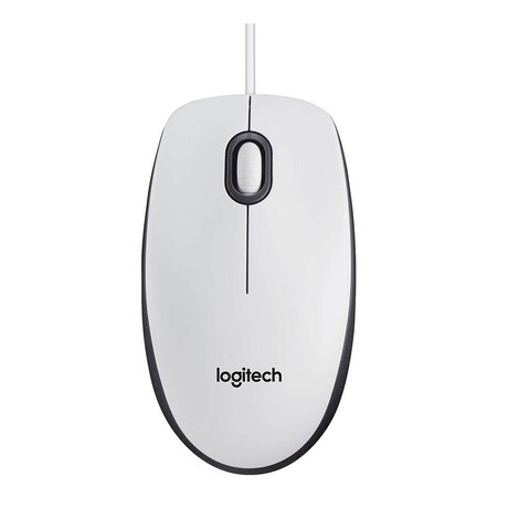 Logitech M100 Optical Mouse (White, Wired) (910-005004) (Logm100wh)
