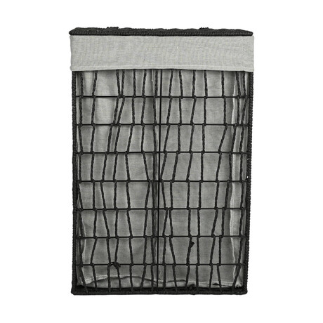 Estia Καλαθι Απλυτων Nest 37x22x55cm 2 Θεσεων Μαυρο