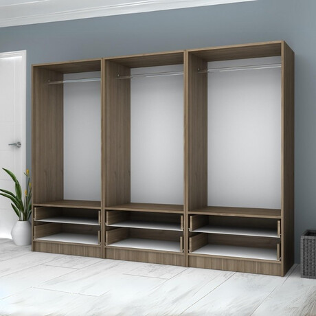 Ντουλάπα Ρούχων Ricardo Megapap Εξάφυλλη Χρώμα Καρυδί 240x51,8x181εκ.