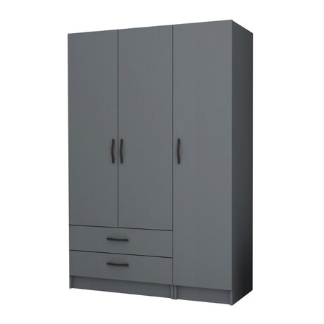 Ντουλάπα Ρούχων Ricardo Megapap Τρίφυλλη Χρώμα Ανθρακί 120x51,8x181εκ.