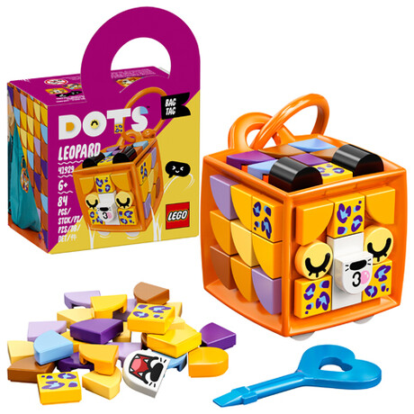 Lego Dots: bag tag Leopard