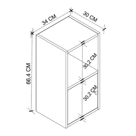 Κομοδίνο Vito Megapap Χρώμα Λευκό 34x30x66,4εκ.