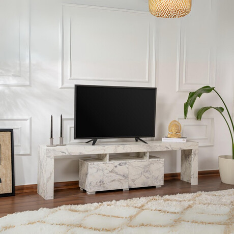 Έπιπλο Τηλεόρασης Enclave Megapap Χρώμα εφέ Μαρμάρου 180x31,3x50εκ.