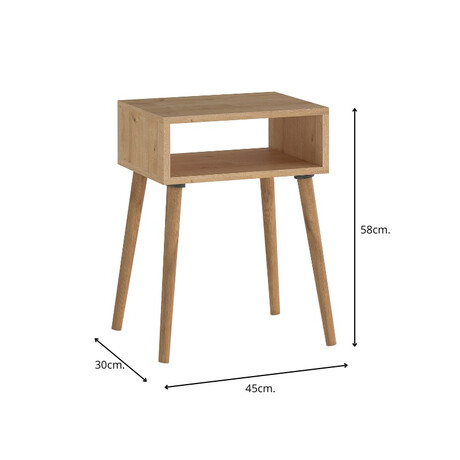 Κομοδίνο Fiona Megapap Χρώμα Pine oak 45x30x58εκ.
