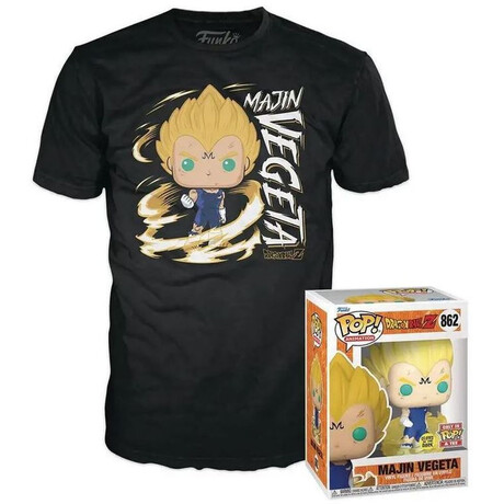 Funko Pop!  Tees (Adult): Dragon Ball z - Majin Vegeta (Glows in the Dark) Vinyl Figure and t-Shirt (s)