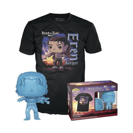 Funko Pop!  tee (Adult): Attack on Titan Final Season - Eren Jaeger (With Marks) Vinyl Figure and t-Shirt (s)