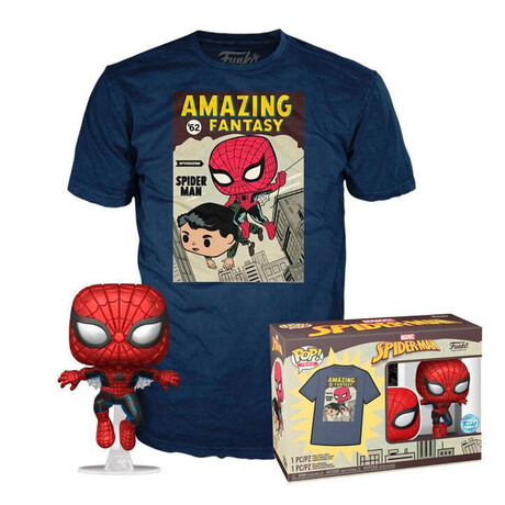 Funko Pop!  tee (Adult): Spider-man - Comic Cover (Metallic) Vinyl Figure  t-Shirt (Xl)