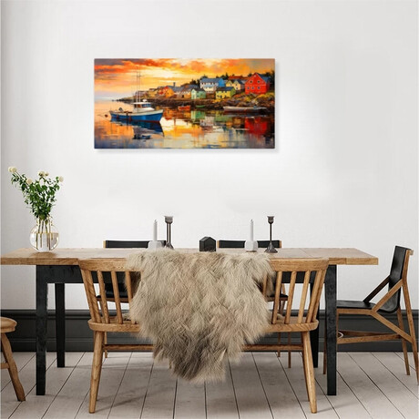 Πίνακας σε Καμβά "fishing Boat" Megapap Ψηφιακής Εκτύπωσης 120x60x3εκ.