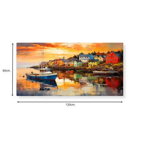 Πίνακας σε Καμβά "fishing Boat" Megapap Ψηφιακής Εκτύπωσης 120x60x3εκ.